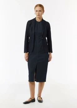 Elastisches Denim-Kleid mit Schlitz-Comma Online