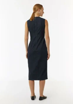 Elastisches Denim-Kleid mit Schlitz-Comma Online