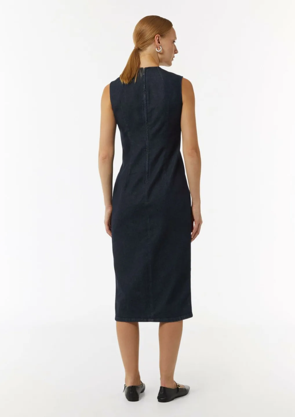 Elastisches Denim-Kleid mit Schlitz-Comma Online