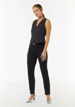 Elastische Slim-Leg-Jeans mit dunkler Waschung-Comma New