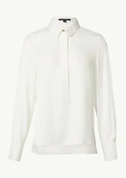 Elegante Satin-Bluse mit verdeckter Knopfleiste-Comma Online