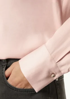 Elegante Satin-Bluse mit verdeckter Knopfleiste-Comma Outlet