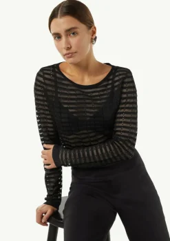 Feiner Strickpullover mit Transparenz-Effekt-Comma Clearance
