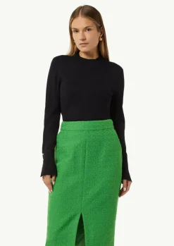 Feiner Strickpullover mit Zierknöpfen am Ärmel-Comma Discount