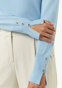 Feiner Strickpullover mit Zierknöpfen am Ärmel-Comma Discount