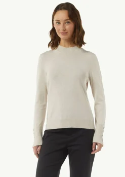 Feiner Strickpullover mit Zierknöpfen am Ärmel-Comma Discount