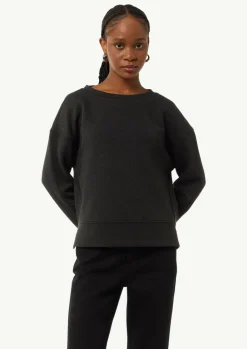 Feines Sweatshirt mit Musterstruktur-Comma Clearance