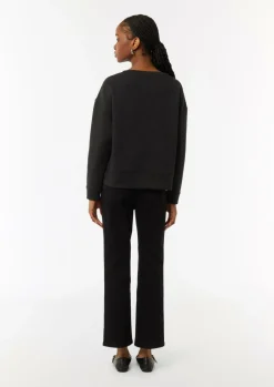 Feines Sweatshirt mit Musterstruktur-Comma Clearance