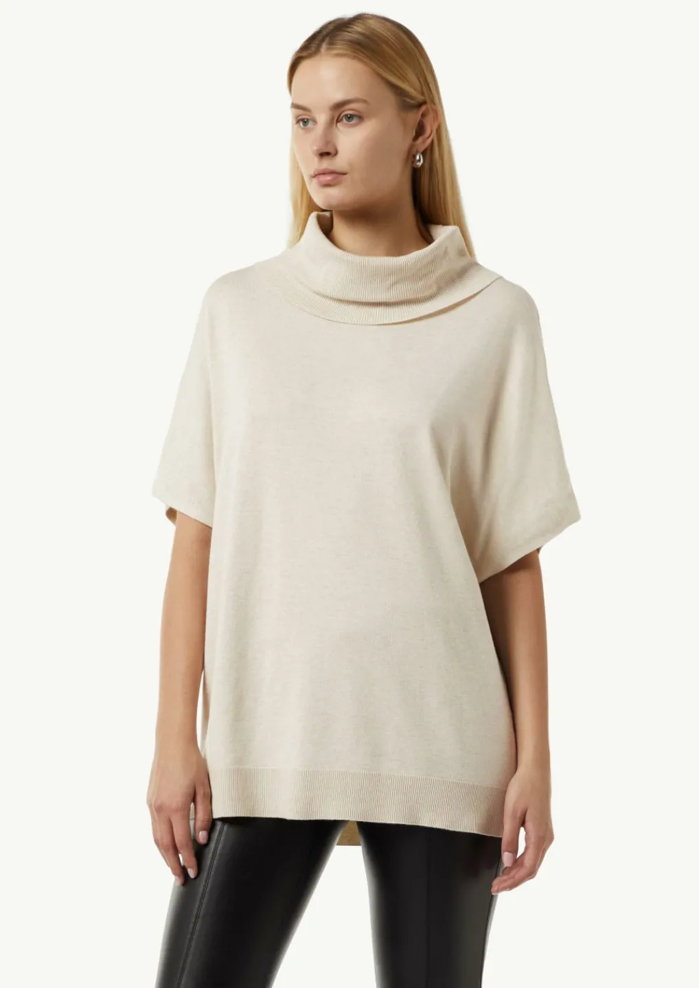 Fein melierter Poncho im Oversized Cut-Comma Fashion