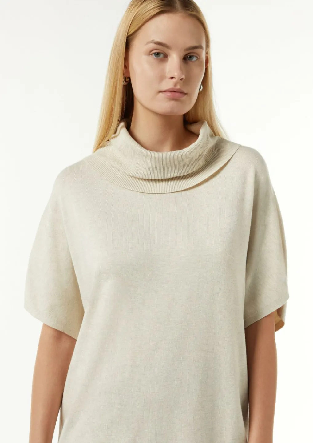 Fein melierter Poncho im Oversized Cut-Comma Fashion