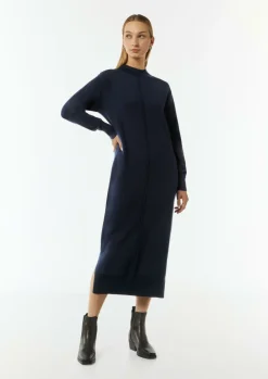 Feinstrickkleid aus Viskosemix mit Naht-Detail-Comma Sale