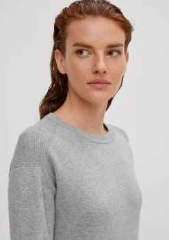 Feinstrickkleid mit Ripp-Details-Comma Online
