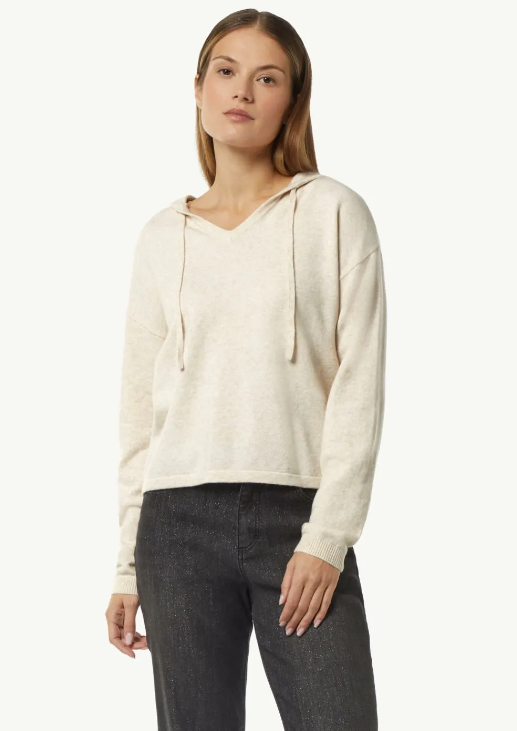 Feinstrick-Pullover mit Kapuze-Comma Best