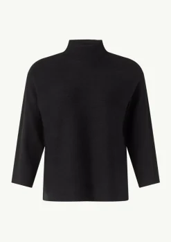 Feinstrickpullover mit Stehkragen und Rippdetail-Comma Clearance