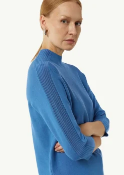 Feinstrickpullover mit Stehkragen und Rippdetail-Comma Clearance