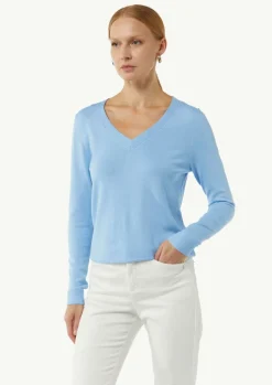 Feinstrickpullover mit V-Ausschnitt-Comma Fashion