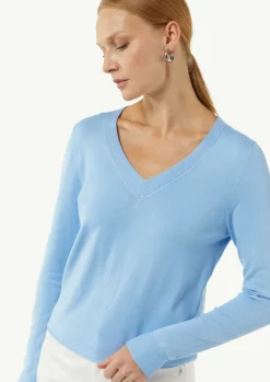 Feinstrickpullover mit V-Ausschnitt-Comma Fashion