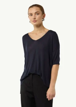 Feinstrick-Shirt aus Viskose-Comma Outlet