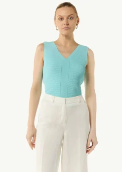 Feinstricktop mit Rippstruktur im Skinny Fit-Comma Fashion