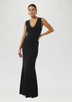Figurbetontes Maxikleid aus Feinstrick-Comma Discount