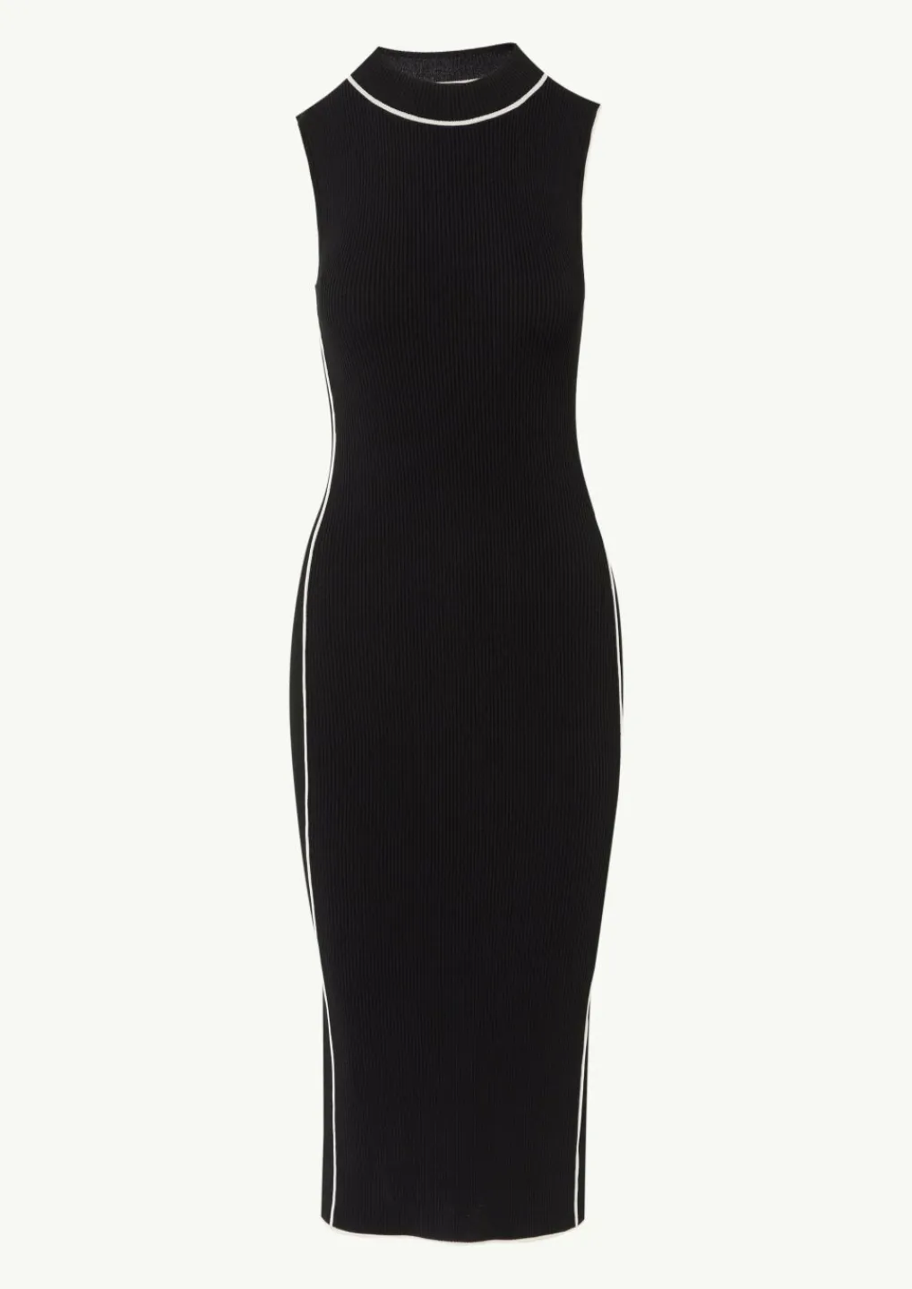 Figurbetontes Rippstrickkleid mit Kontrastdetails-Comma Outlet