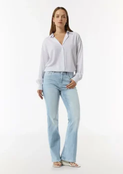 Flared Leg-Jeans mit Bügelfalten-Comma Online