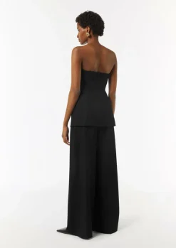 Fließende Hose mit Wide Leg und Bundfalte-Comma Clearance