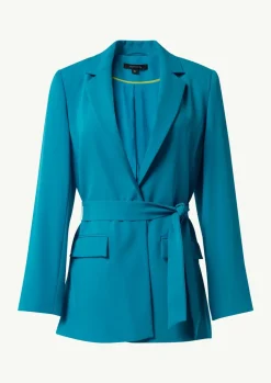 Fließender Longblazer mit Bindegürtel-Comma Fashion