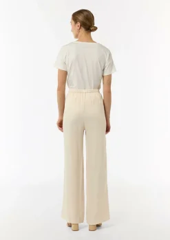 Fließende Satin-Hose mit weitem Bein und elastischem Bund-Comma Discount