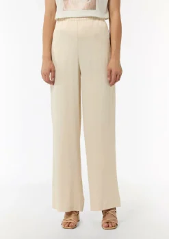 Fließende Satin-Hose mit weitem Bein und elastischem Bund-Comma Discount