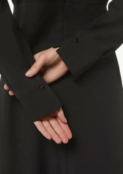 Fließendes Crepe-Kleid mit V-Ausschnitt-Comma Sale