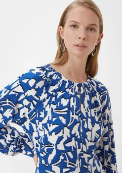 Fließendes Maxikleid mit All-over-Print-Comma Clearance