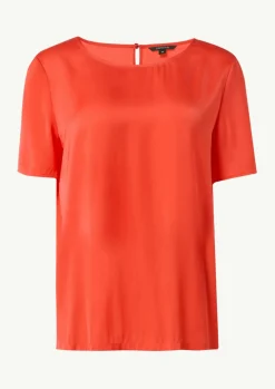 Fließendes Shirt aus Satin im Relaxed Fit-Comma Hot