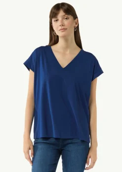 Fließendes T-Shirt aus Jersey im Loose Fit-Comma Clearance