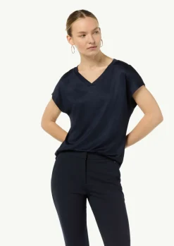 Fließendes Viskose-T-Shirt in Seidenoptik-Comma Fashion
