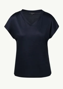 Fließendes Viskose-T-Shirt in Seidenoptik-Comma Fashion