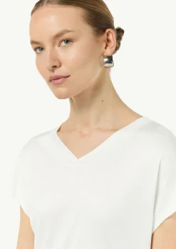 Fließendes Viskose-T-Shirt in Seidenoptik-Comma New