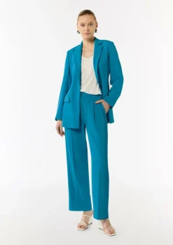 Fließende Wide-Leg-Hose mit Bügelfalten-Comma New