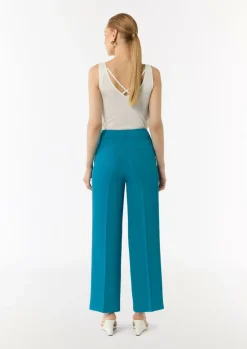 Fließende Wide-Leg-Hose mit Bügelfalten-Comma New