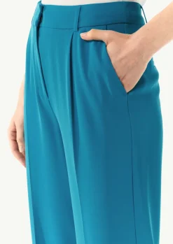 Fließende Wide-Leg-Hose mit Bügelfalten-Comma New
