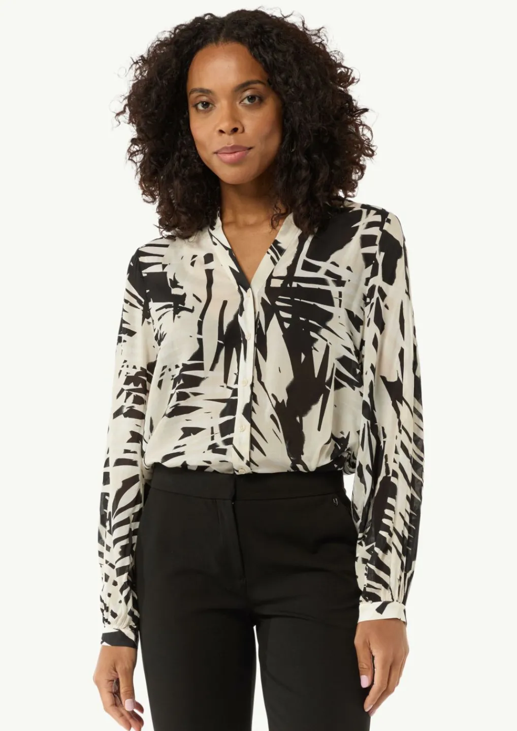 Gemusterte Bluse im Relaxed Fit-Comma Hot