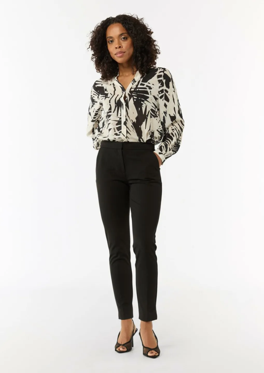 Gemusterte Bluse im Relaxed Fit-Comma Hot