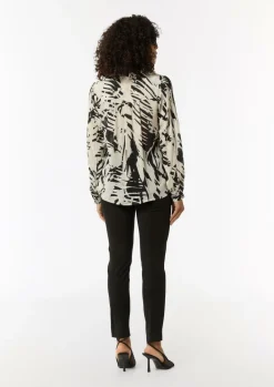 Gemusterte Bluse im Relaxed Fit-Comma Hot