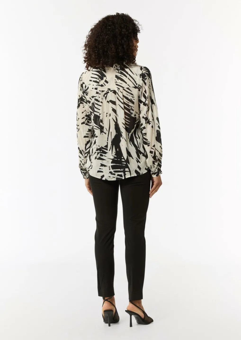 Gemusterte Bluse im Relaxed Fit-Comma Hot