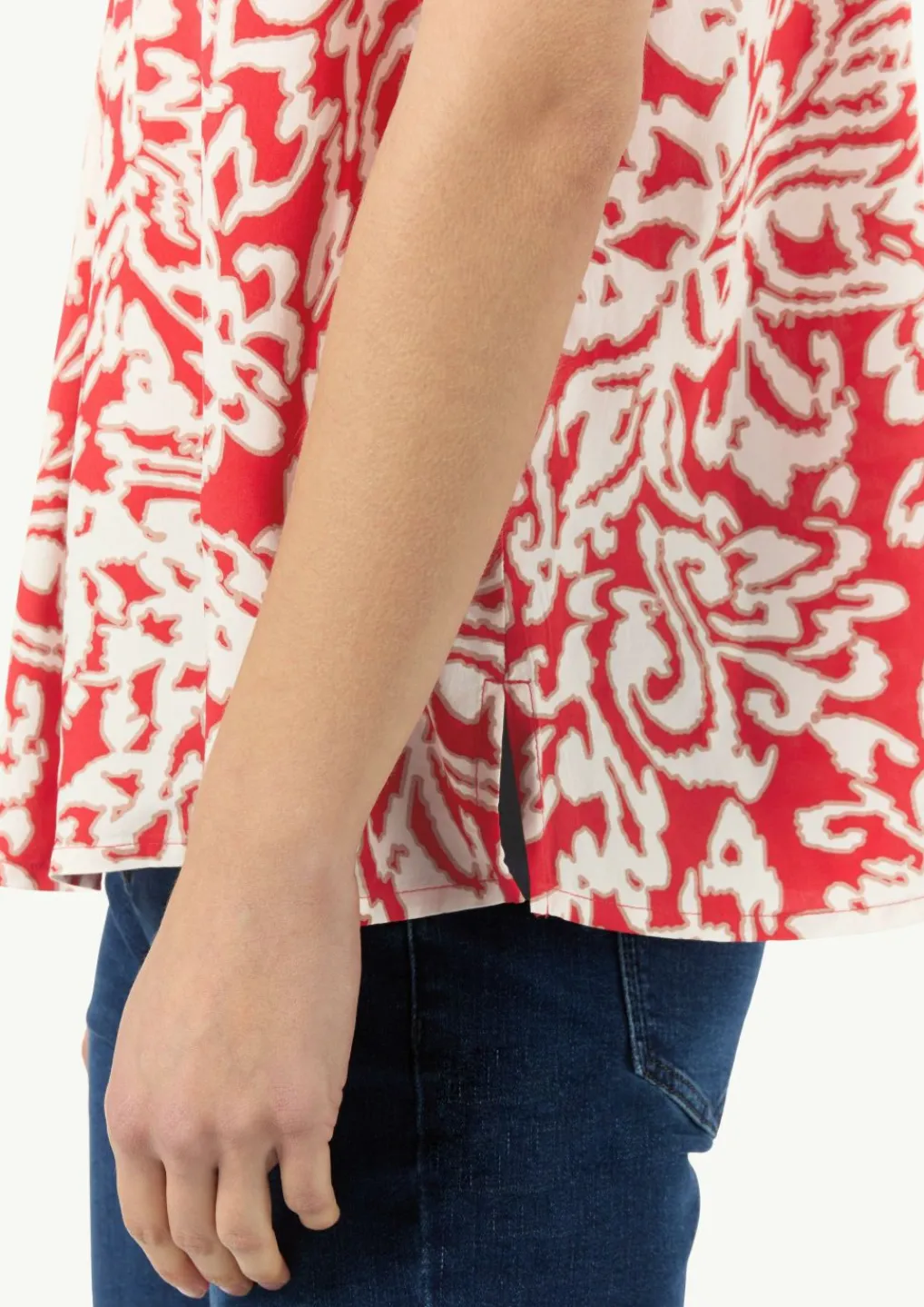 Gemusterte Bluse mit V-Ausschnitt-Comma Fashion