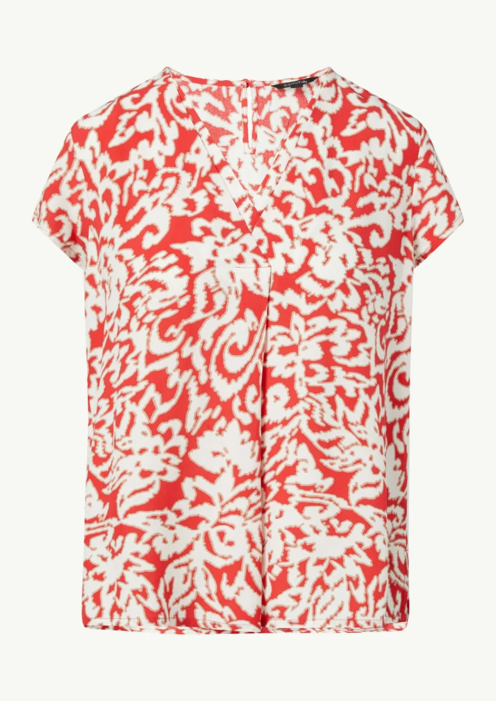 Gemusterte Bluse mit V-Ausschnitt-Comma Fashion