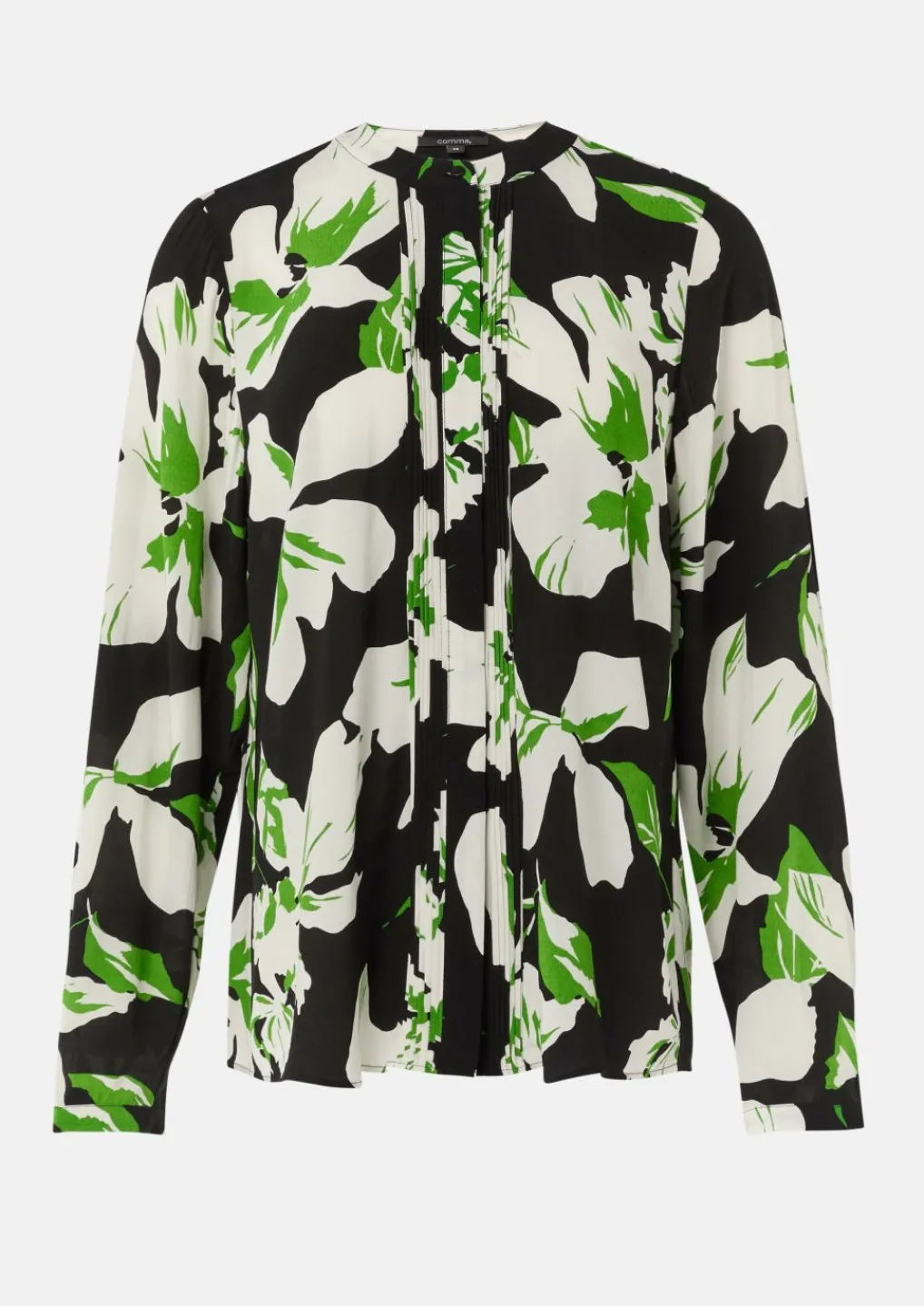 Gemusterte Bluse mit verdeckter Knopfleiste und Biesen-Comma Sale