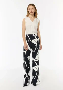Gemusterte Palazzo-Hose aus Viskosemix-Comma Discount
