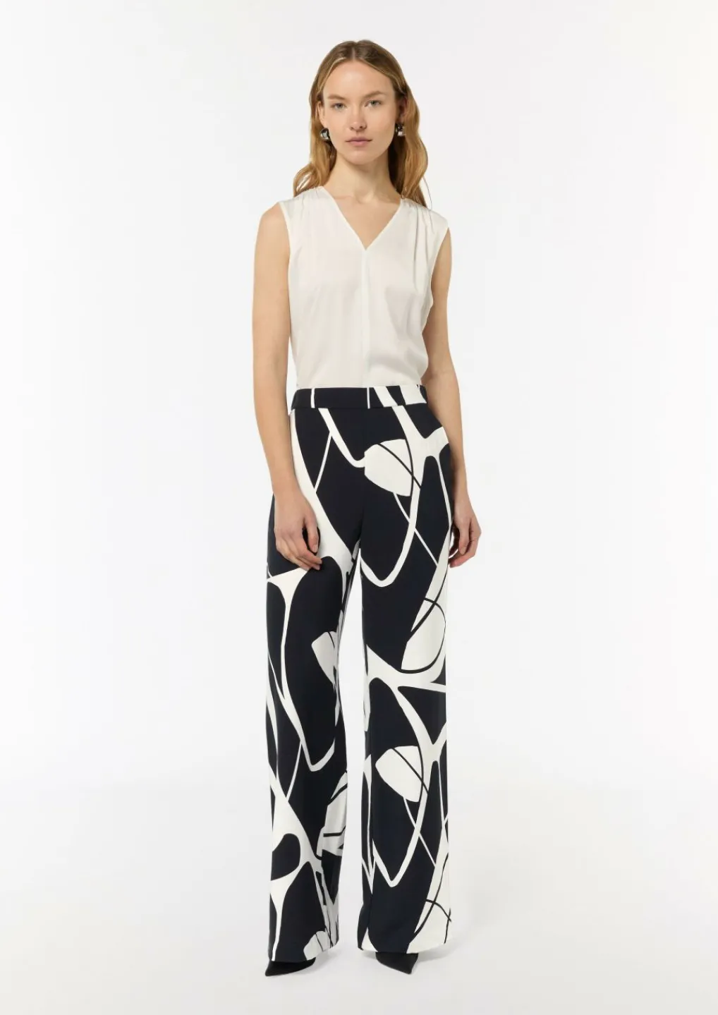 Gemusterte Palazzo-Hose aus Viskosemix-Comma Discount