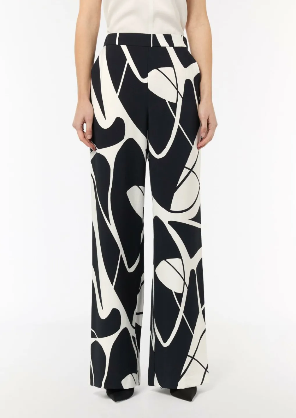 Gemusterte Palazzo-Hose aus Viskosemix-Comma Discount